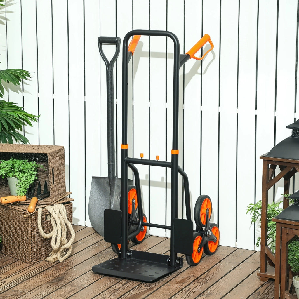 Carrello Portatile Pieghevole ¨C zephmum ¨C Acciaio, Arancione, 44x67x106,5cm