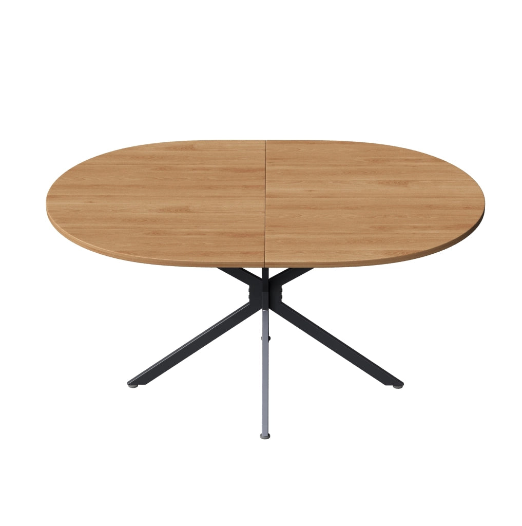 Tavolo da pranzo ovale per 4-6 persone in MDF colore naturale