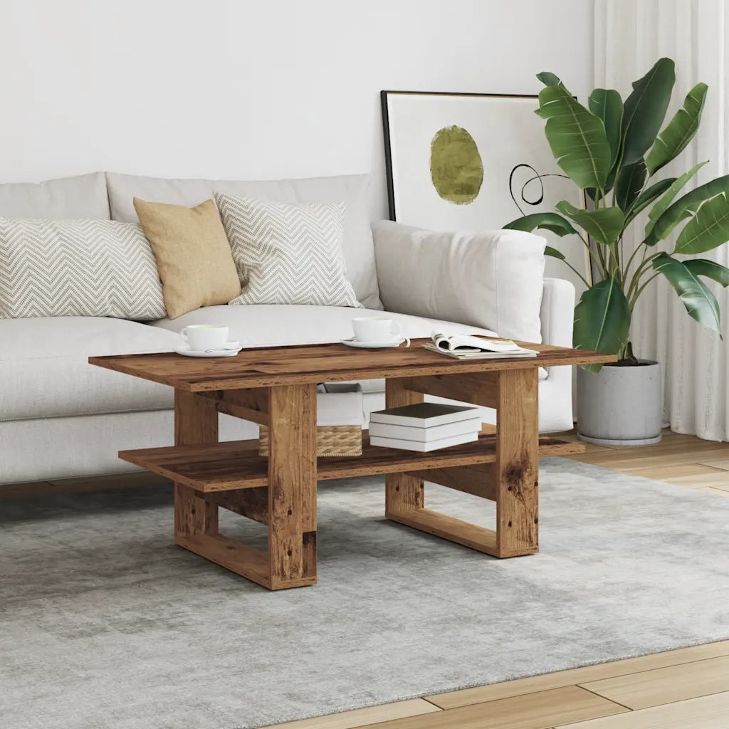 Tavolino da Salotto-Tavolino da soggiorno-Tavolo Legno Antico 102x55x42 cm Legno Multistrato 906370