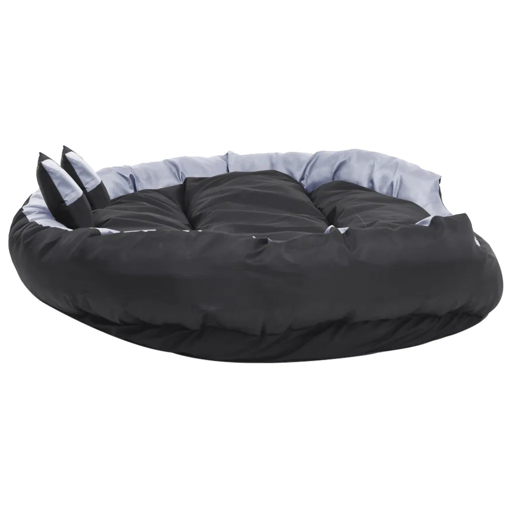 Cuscino per Cani Reversibile Lavabile Grigio Nero 150x120x25 cm 171210