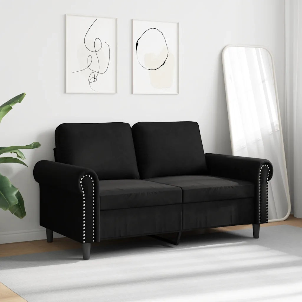 Divano a 2 Posti Nero 120 cm in Velluto 359524
