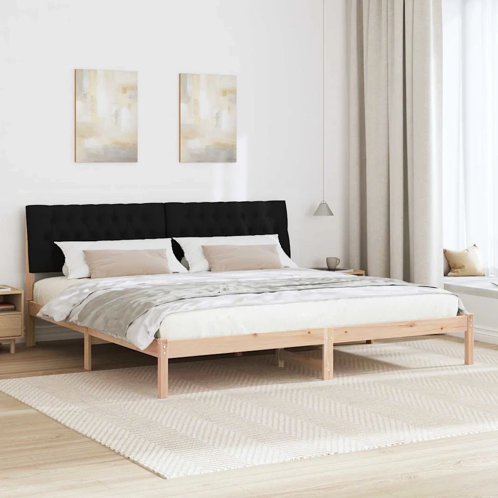 Letto con Testiera Rivestita con testiera Marrone 200 x 200 cm 3394380