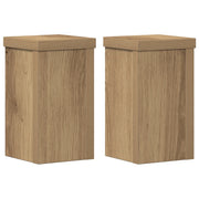Supporti per piante | Sostegno per piante 2 pz Rovere 10x10x18 cm in Multistrato