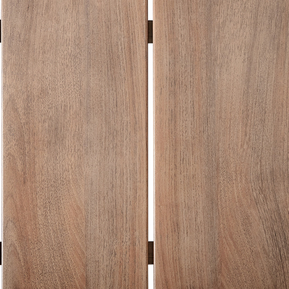 Tavolo da pranzo da giardino in legno scuro Trasferimento termico Telaio in alluminio 6 posti resistente alle intemperie Patio esterno