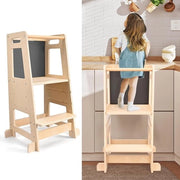 Tavolo di osservazione per bambini | 3 Altezze regolabili, Cucina con tavolo | Tavolo di apprendimento per bambini | Tavolo di apprendimento in legno naturale