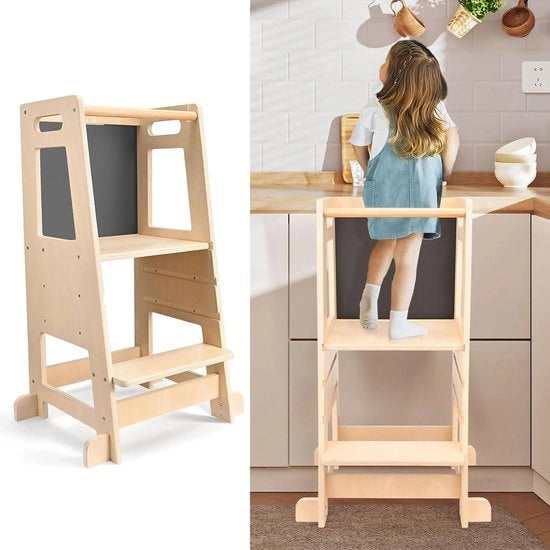 Tavolo di osservazione per bambini | 3 Altezze regolabili, Cucina con tavolo | Tavolo di apprendimento per bambini | Tavolo di apprendimento in legno naturale