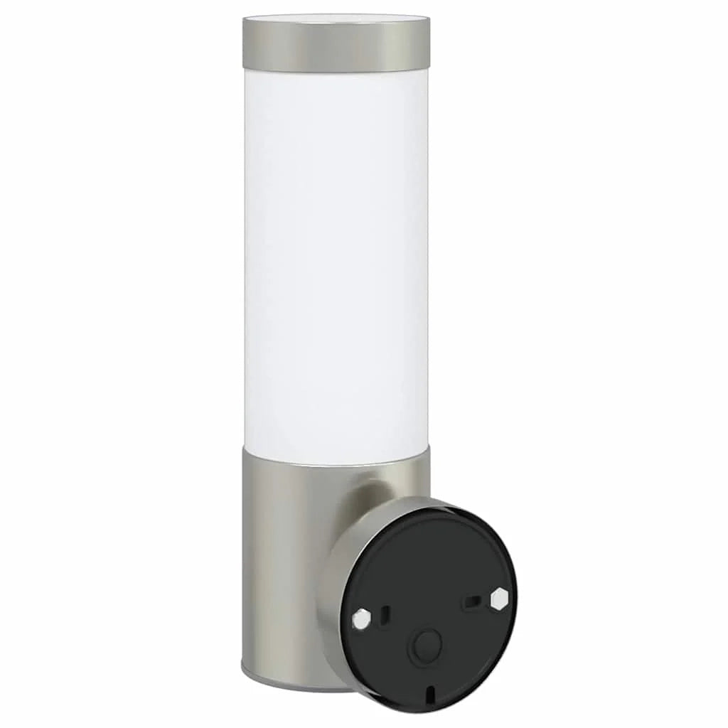 Applique da esterno moderna 12 x 7,5 x 27 cm design minimalista illuminazione resistente alle intemperie in acciaio inox argento 02_0056481