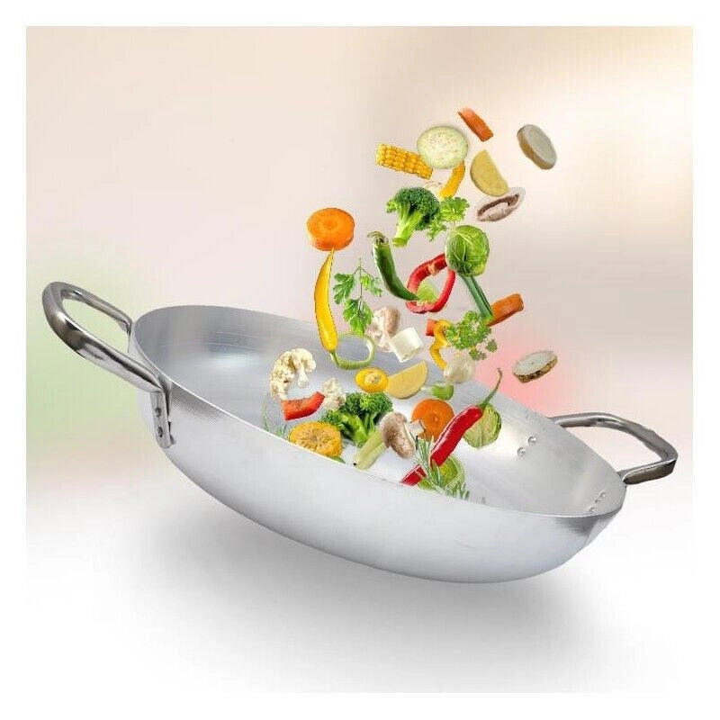 HORECA HOME TEGAME BOMBATO IN ALLUMINIO CON 2 MANICI MAXI  45 CM