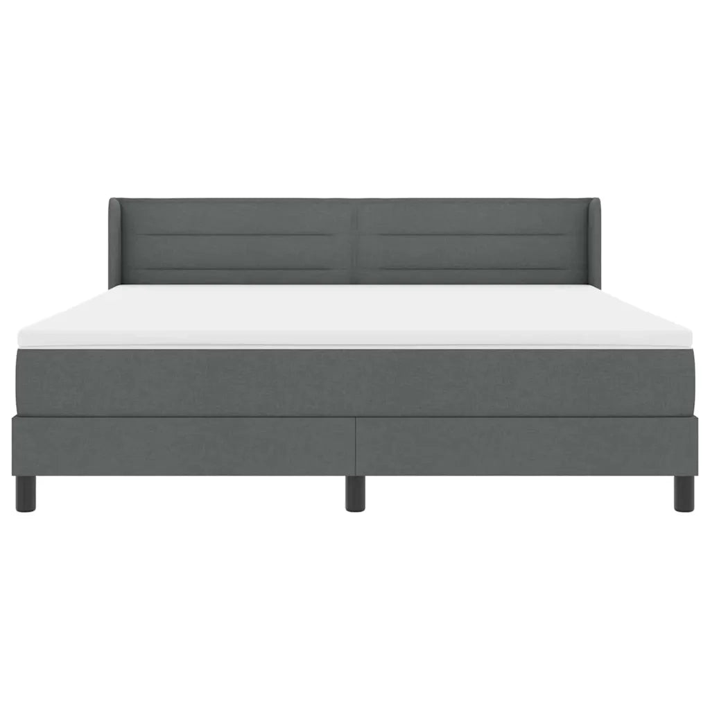 Letto a molle con testiera Grigio scuro 200 x 180 cm Tessuto 3341056