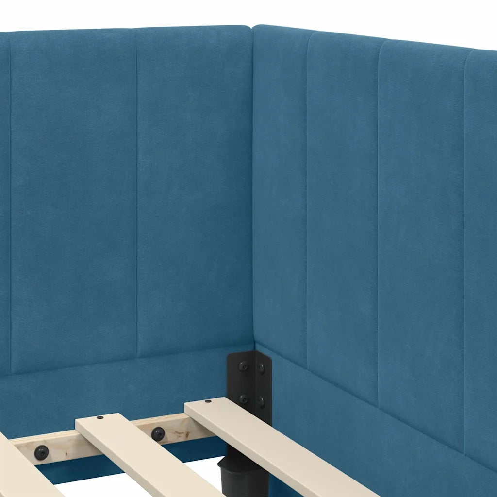 Struttura Letto Angolare con Materasso 2 pcs Blu Velluto 3393867