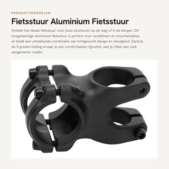 Manubrio da bicicletta 40MM 3 gradi - Leggero 6061 T6 alluminio - Adatto per 31,8 mm - Effetto sabbia - Facile da installare - Adatto per bici da corsa/mountain bike - Manubrio a stantuffa