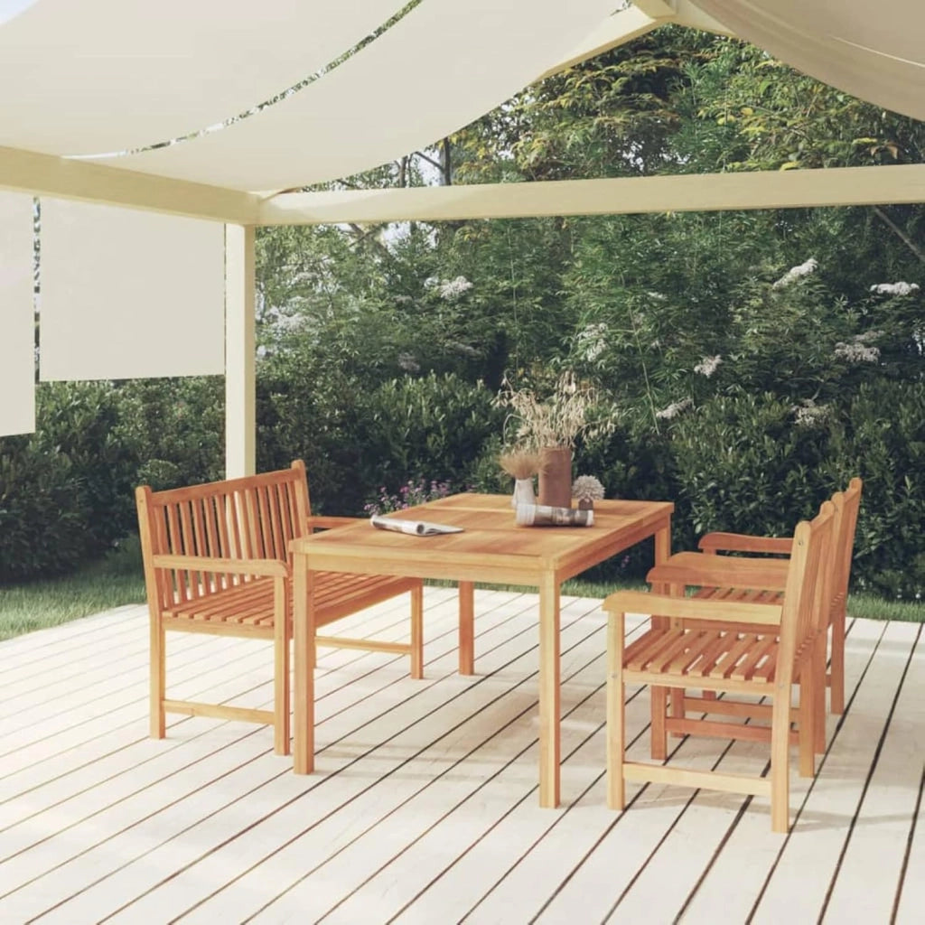 Set da pranzo da giardino 4 pezzi, set da tavolo e sedie da giardino, set da terrazza, set di mobili da giardino, mobili da giardino in legno massello di teak