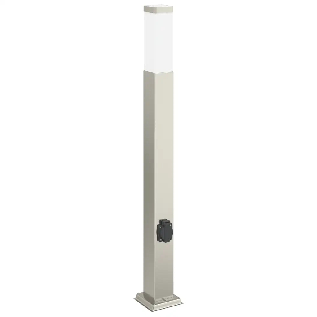 Lampada a paletto con presa elettrica 80 cm Acciaio Inox IP44 4006061