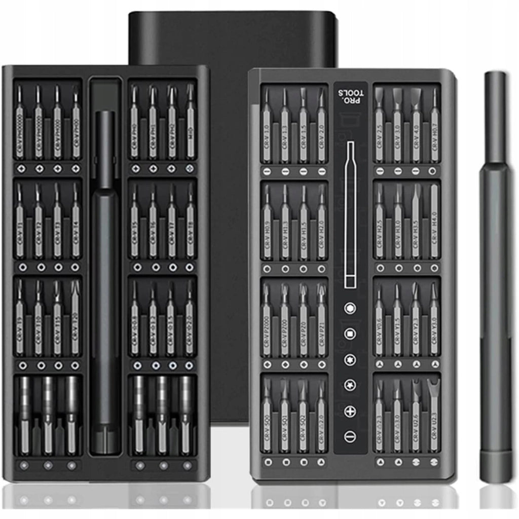 Set di Cacciaviti di Precisione 63 in 1 – Acciaio S-2, Magnetico | 62 Punte, Manico Ergonomico