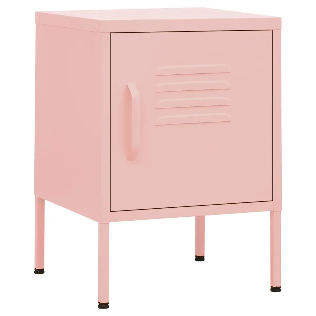 Comodino Rosa 35x35x51 cm in Acciaio 336211