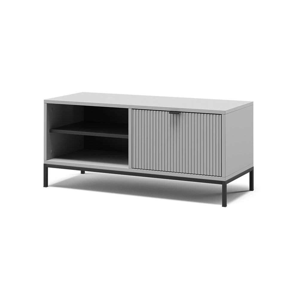 Vicco Panca scarpiera da ingresso Grigio 100 x 45 cm con porta a soffietto