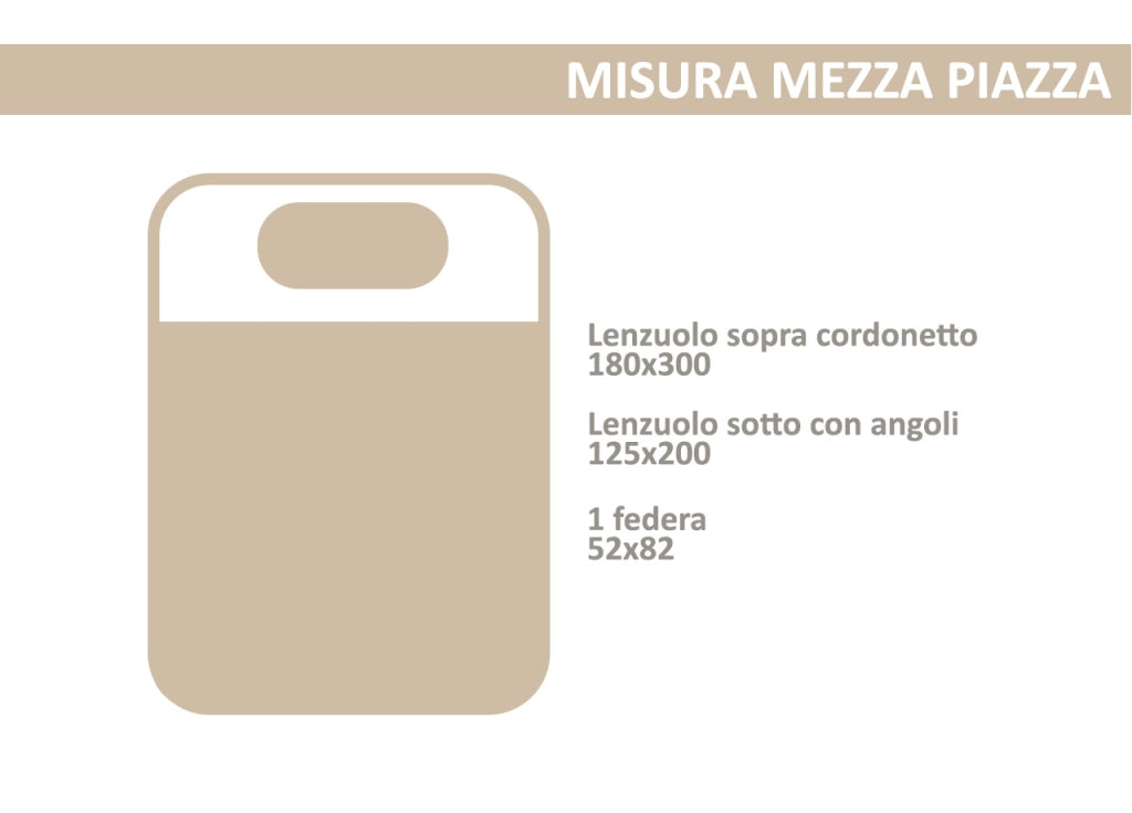 Completo Lenzuola Letto 100% Cotone Made Italy Disegno Mosaico CN - Piazza e Mezza - Ruggine