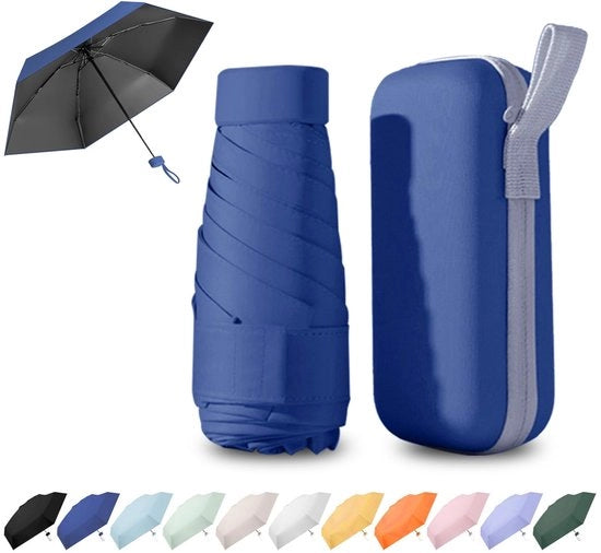 Ombrello Mini Portatile, Leggero e Compattabile per Uomo e Donna, Ideale per Viaggi, Protezione da Pioggia o Sole