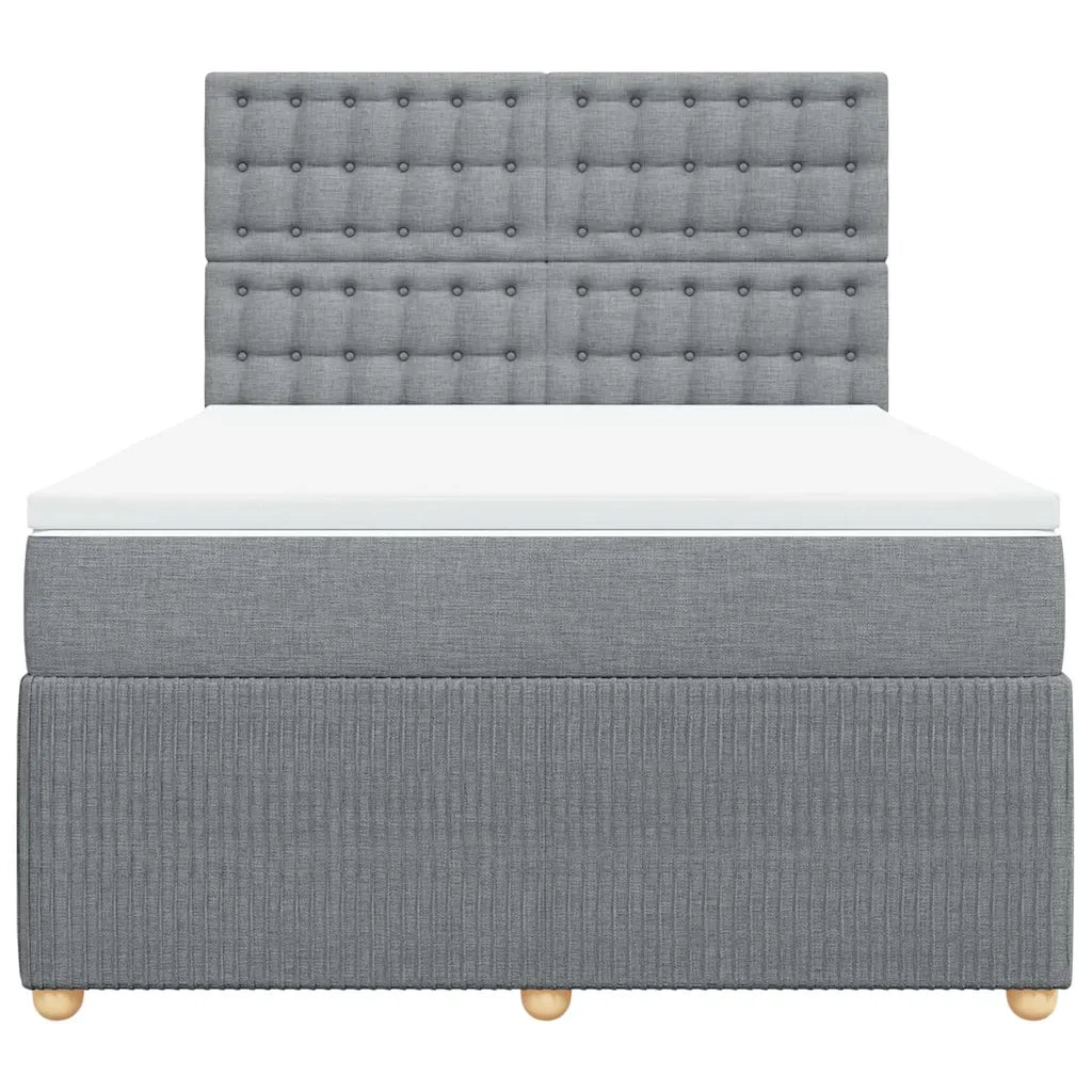 Giroletto a Molle con Materasso Grigio Chiaro 140x190cm Tessuto 3292065