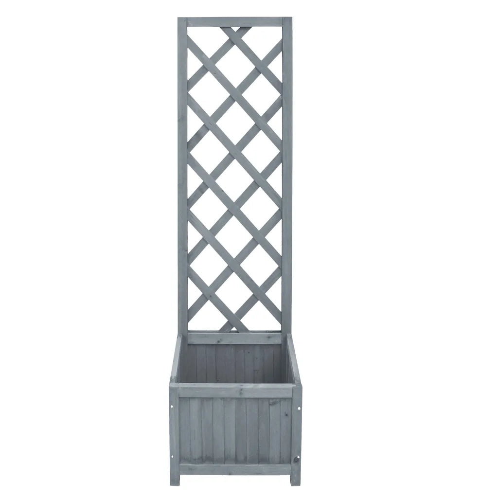 Fioriera | Cassetta per fiori | Vaso a Traliccio 40x30x135 cm in Legno Massello di Abete