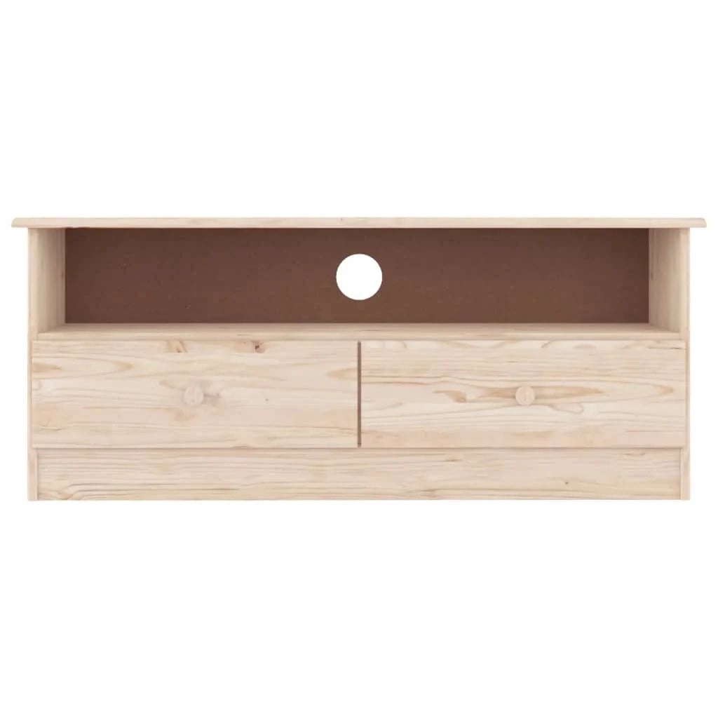 Mobile TV multimediale scaffale per televisione televisione buffet sala da pranzo soggiorno camera da letto con cassetti 100 x 35 x 41 cm legno di pino massiccio marrone 02_0026940