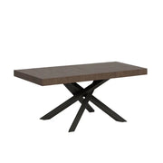 Tavolo allungabile 140/400x90 cm Volantis Premium colore noce gambe antracite