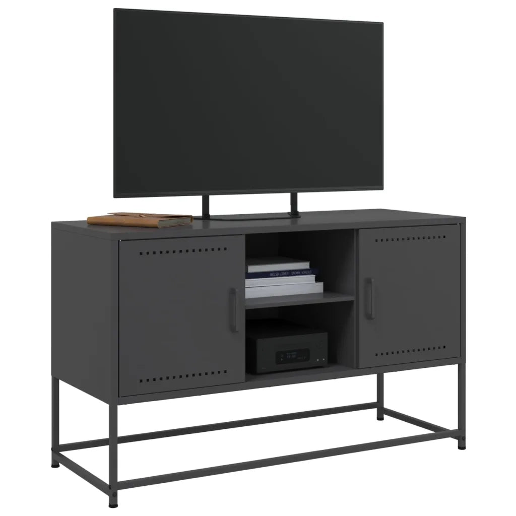 Mobile TV Nero 100,5x39x60,5 cm in Acciaio 846512