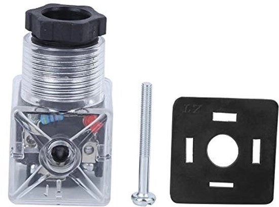 Ventilestekker magnetico 5-delig - Connessione a spirale trasparente - Connessione universale - Sistemi idraulici/pneumatici - Impermeabile - Materiale resistente - Connessione solenoide