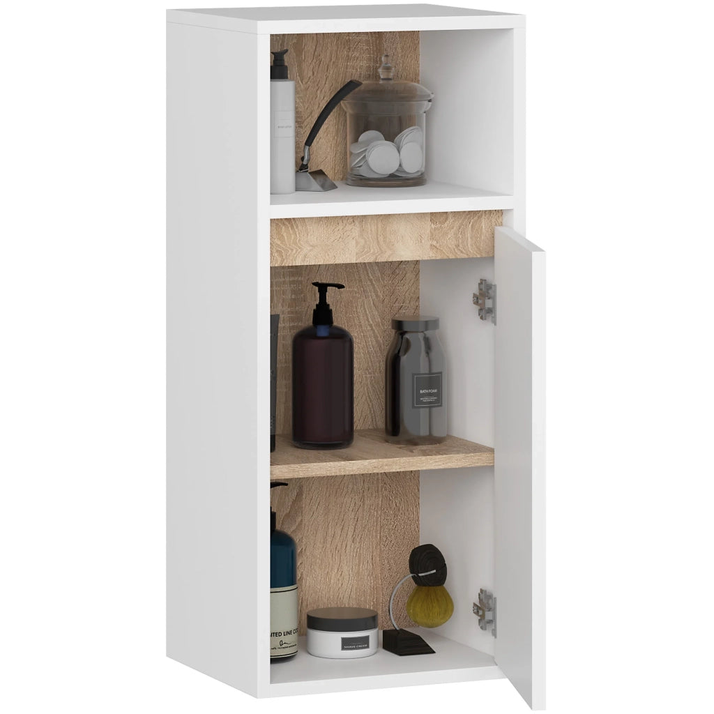 Mobile bagno sospeso VAMI Bianco, Sonoma Quercia 35 cm 1 anta 35x30x80 cm
