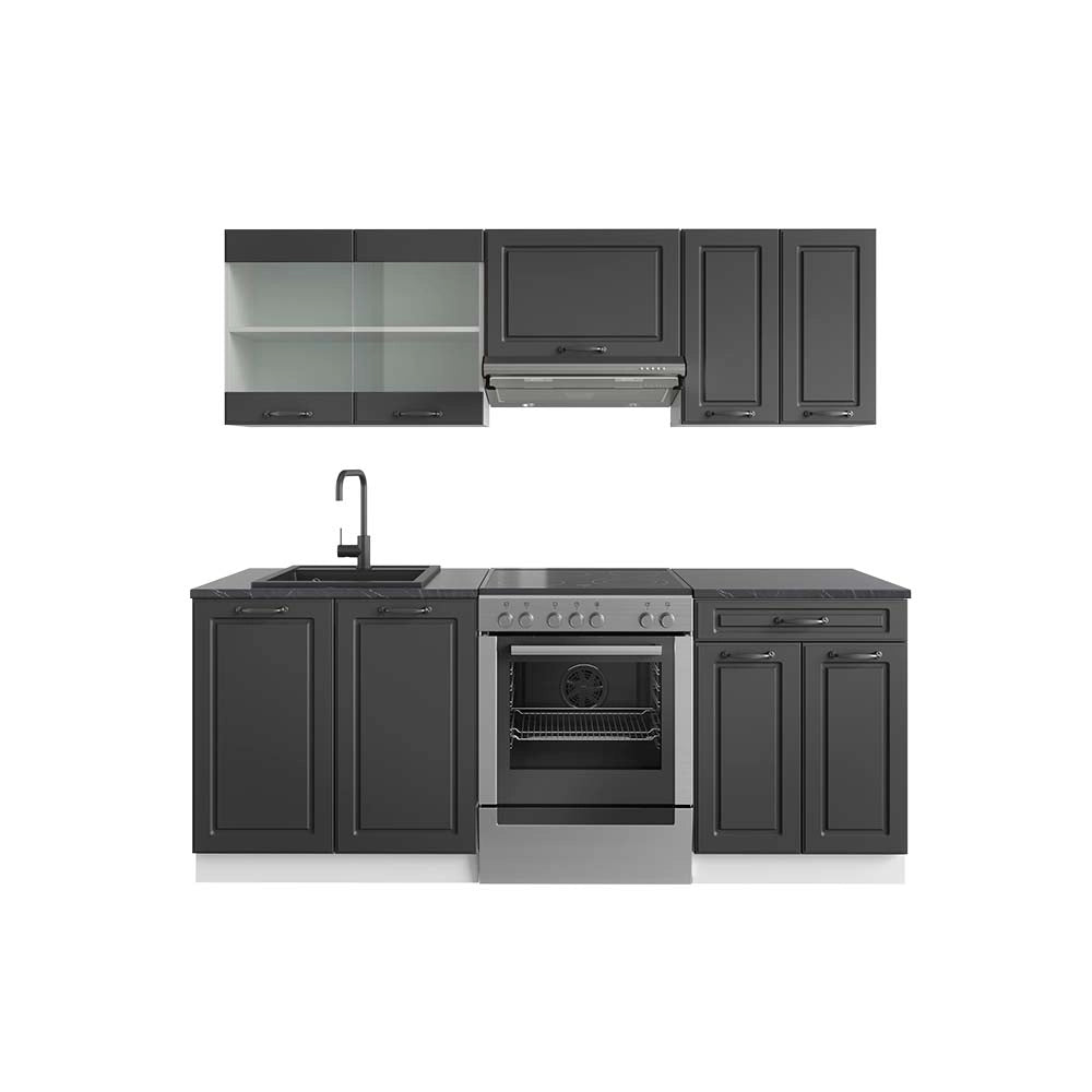 Vicco Cucina componibile Antracite casa di campagna/bianco 200 cm , PL Antracite