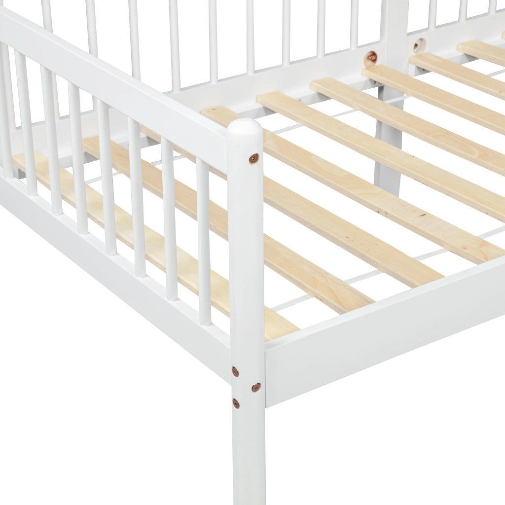LETTO DA GIORNO 90x200 cm In legno di pino bianco con sponde laterali