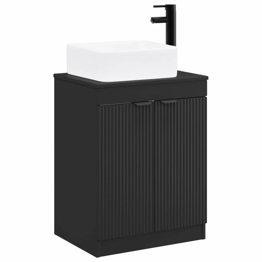 Set di mobili per il bagno Nero Legno ingegnerizzato 3404223