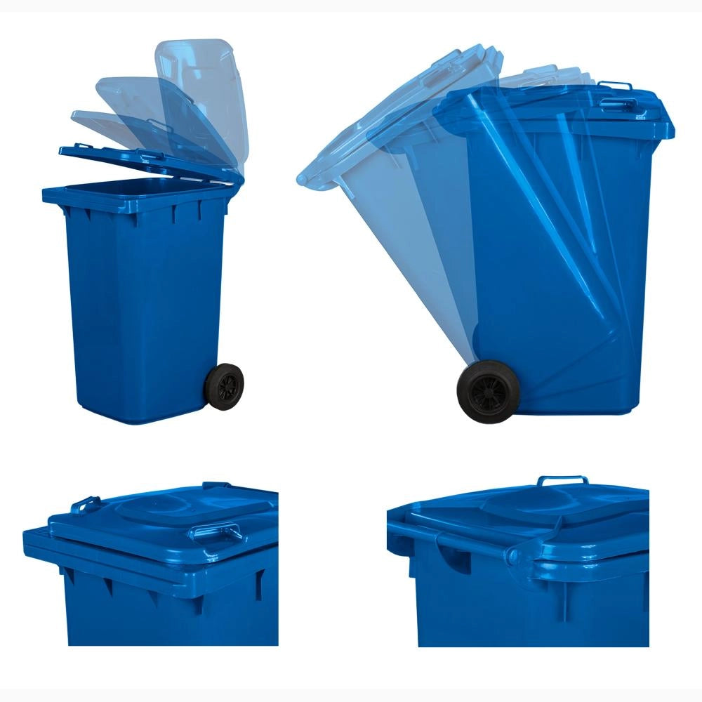 Pattumiera Bidone Portarifiuti per Raccolta Differenziata 240 Litri Colore BLU