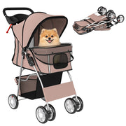 Carrello per cani pieghevole ¨C zephmum ¨C marrone 77x44x102 cm