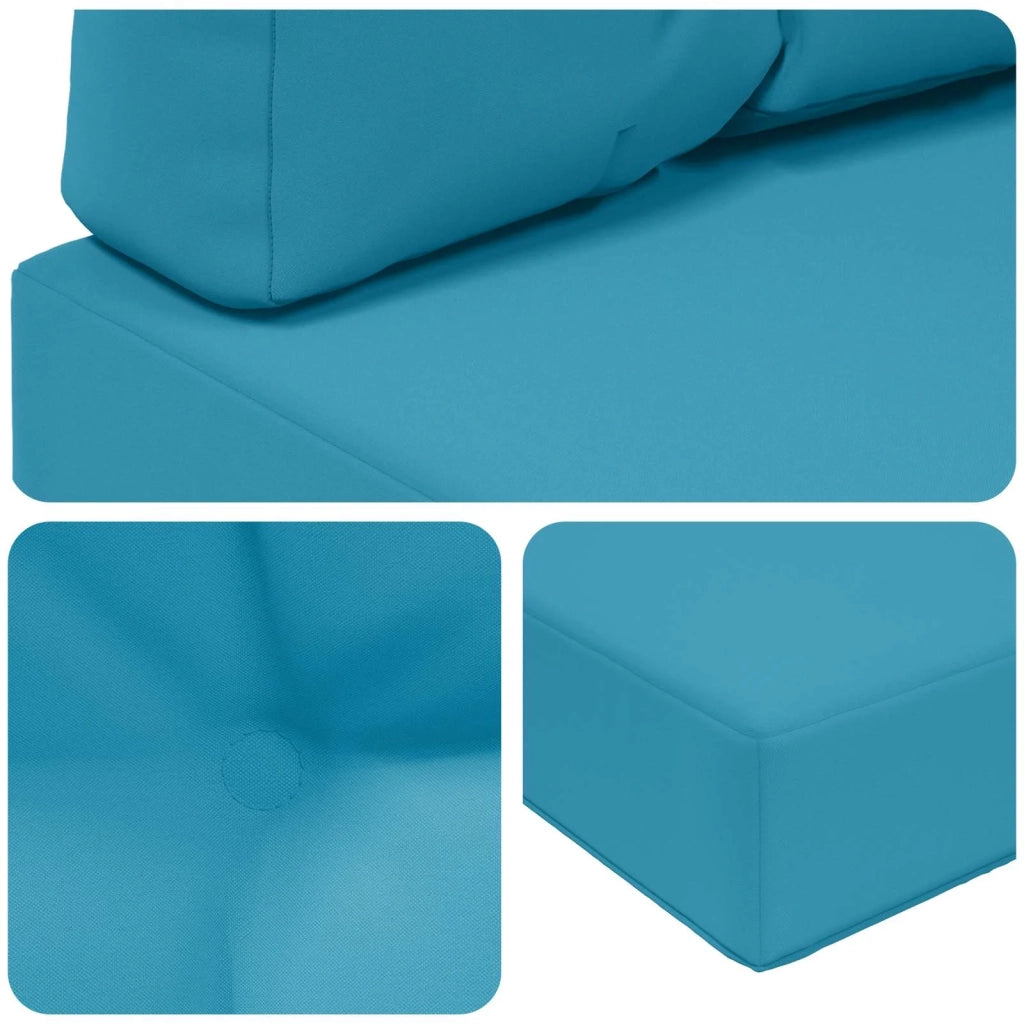 Cuscino per divano da esterno 3 pcs Blu Reale Poliestere 900771