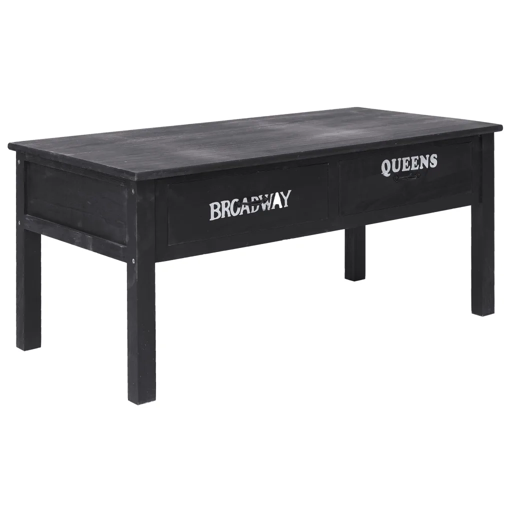 Tavolino da CaffÃ¨ Nero 100x50x45 cm in Legno cod mxl 25102