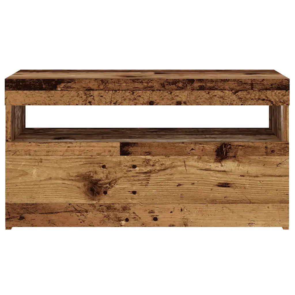 Mobile TV | Armadietto TV | Mobile Porta TV con LED Legno Antico 75x35x40 cm Multistrato