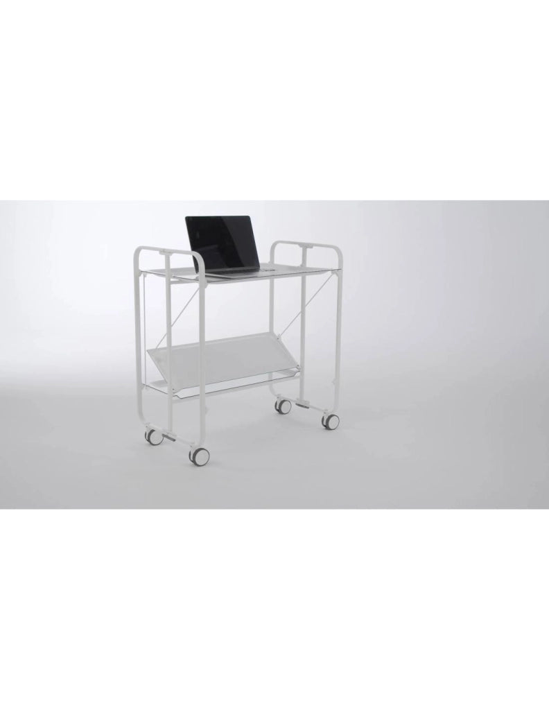 Carrello da cucina pieghevole bianco con ruote BAUHAUS 2 ripiani
