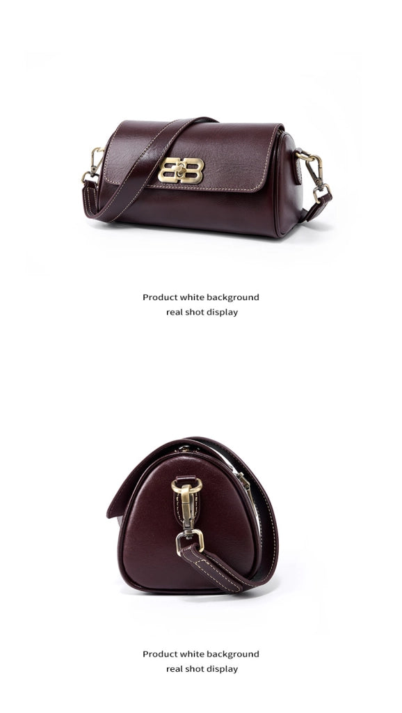 Borsa da donna in vera pelle marrone