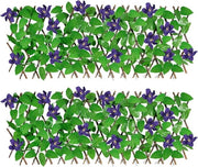 Parasole con Fiori 2 Pezzi - 205 cm Tendenziale Schermo Artificiale per Giardino Terrazza Balcone con Protezione UV