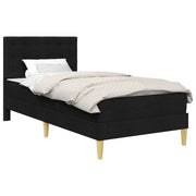 Letto singolo | Letto per adulti | Struttura letto con materasso Nero 100 x 200 cm Tessuto