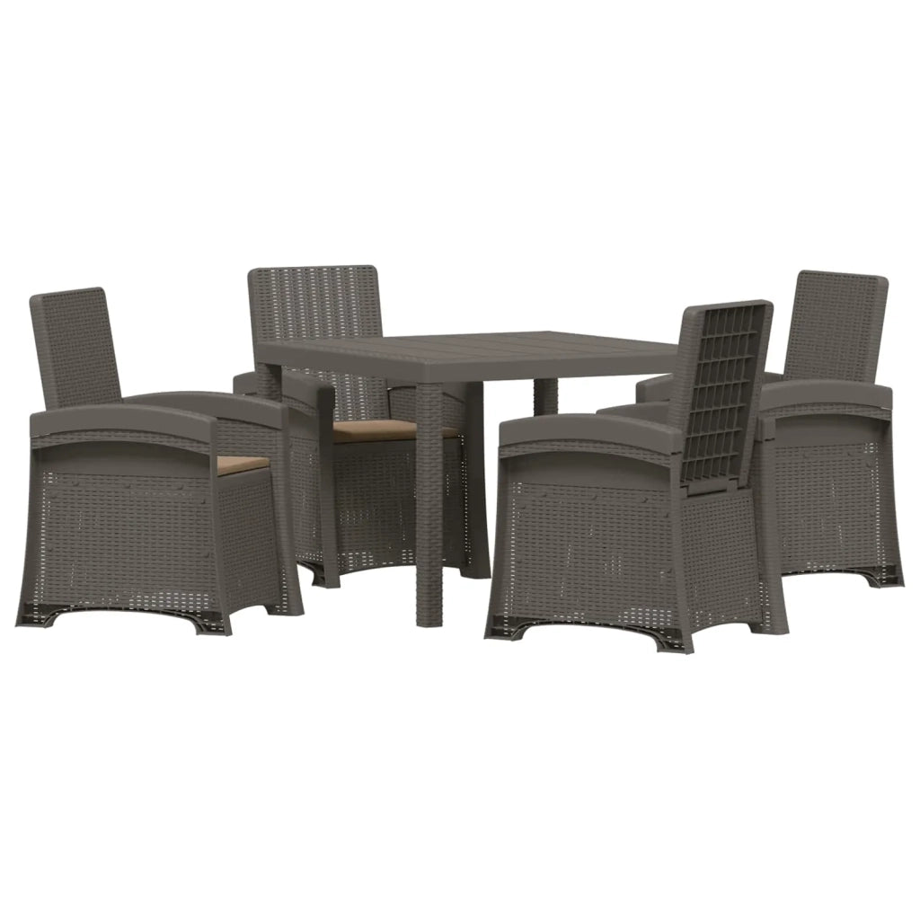 Set da Pranzo per Giardino 5 pz Grigio chiaro e Tortora PP 3430117
