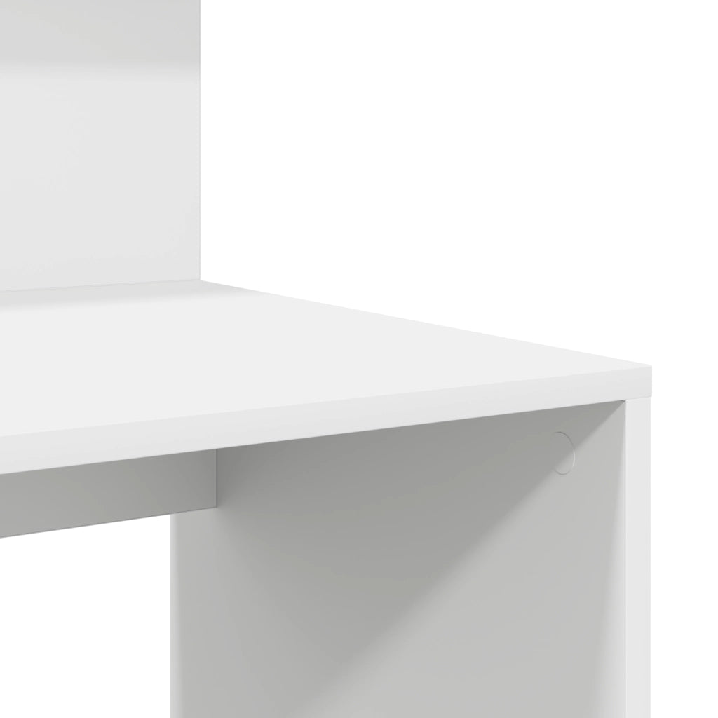 Scrivania con Ripostiglio Bianca 90x48x101.5 cm Legno ingegnerizzato
