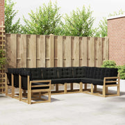Set di divani da esterno con cuscino 9 pcs Bianco e Nero