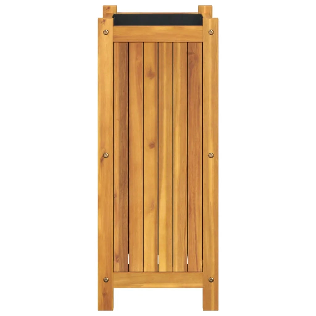 Fioriera Giardino con Rivestimento 31x31x75 cm Massello Acacia 366432