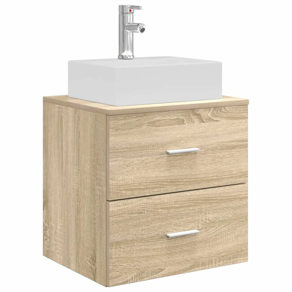 Set di Armadi da Bagno 3 pz Rovere Sonoma 49,5 x 41 x 62,5 cm 3405845