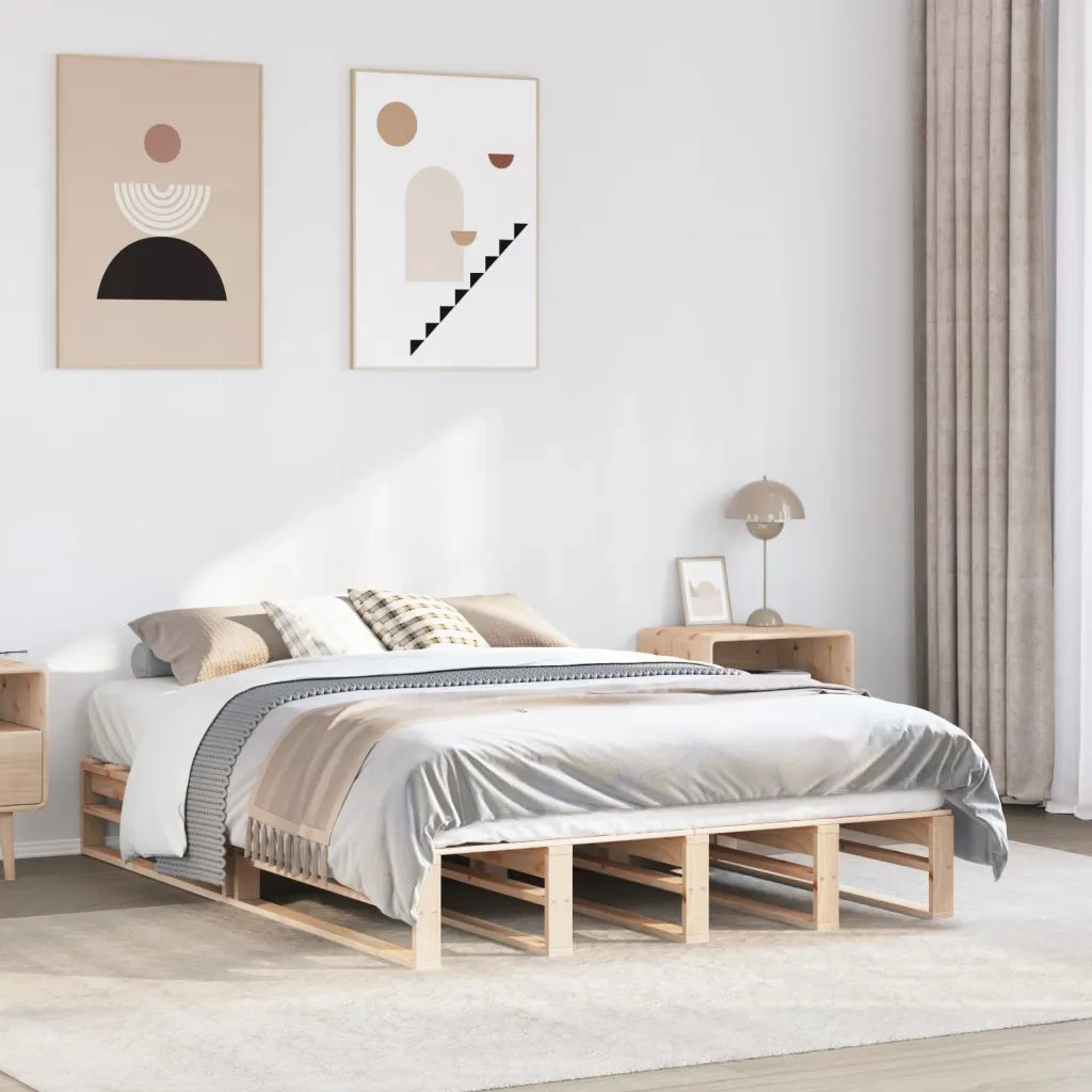 Letto senza Materasso 150x200 cm in Legno Massello di Pino 850845