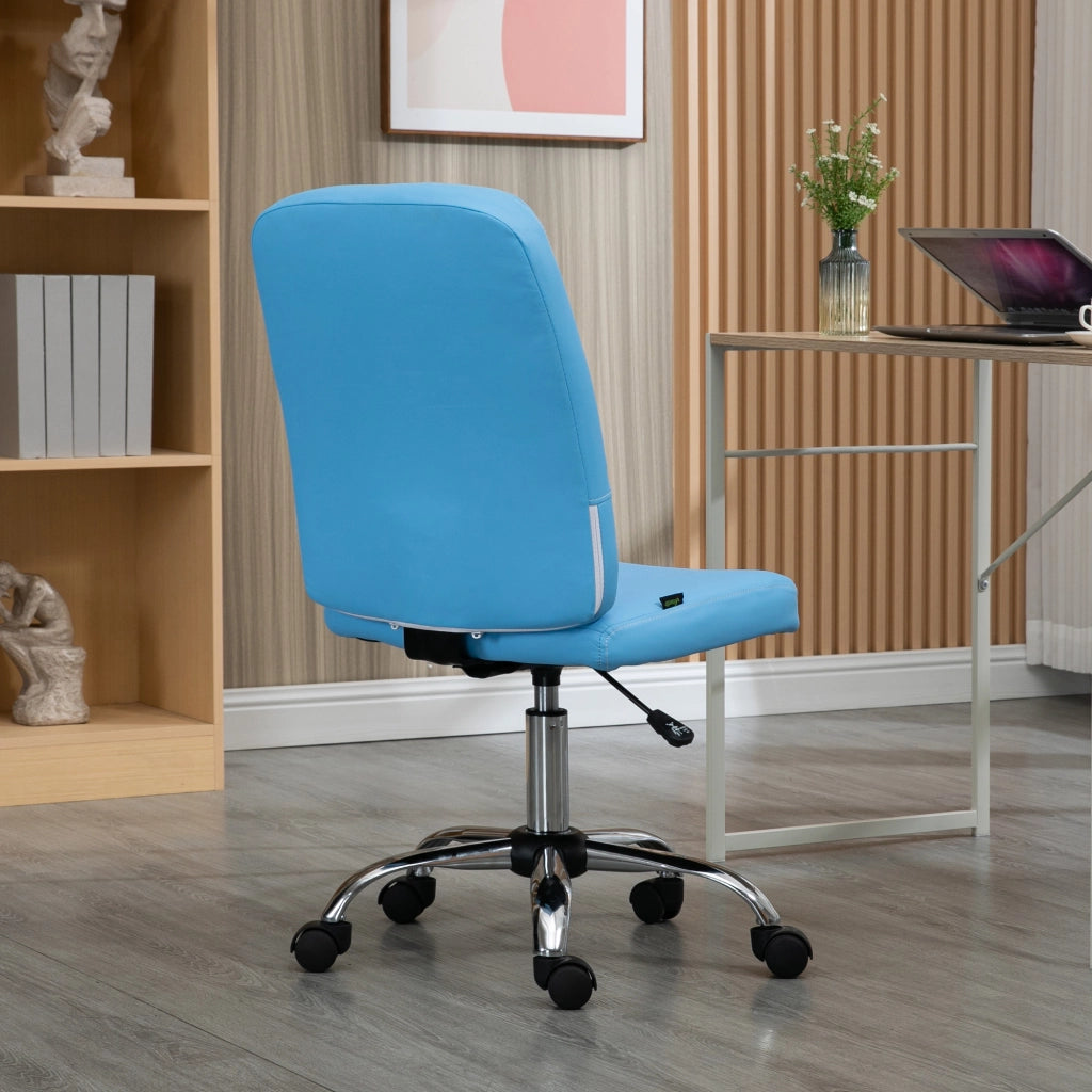 Sedia da Ufficio Girevole in Similpelle ¨C zephmum ¨C Blu, Regolabile 45x59x90-100 cm