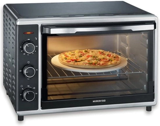 Fornello a Contatto Termico con Funzione Convettiva 1800 W Incluso Piatto per Pizza - Argento/Nero - 2058 Wacht Mee