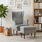 Poltrona con Ottomano 2 pz Grigio Chiaro Velluto 3418842